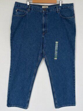 LL Bean Mens Straight Jeans Classic Fit Blue Denim Cotton Size 44x29